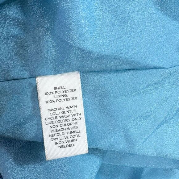 Prabal Gurung for JCPenny Dress Women 2X Floral Ruffle Hem Drawstring flowy Blue - Picture 4 of 9